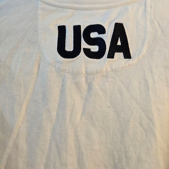 Kappa USA Short Sleeve T-Shirt Mens Medium Cotton White With US Flag & Logo - Picture 3 of 6